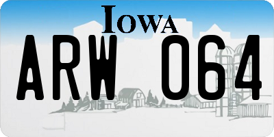 IA license plate ARW064