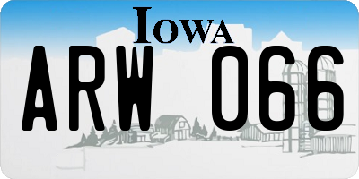 IA license plate ARW066
