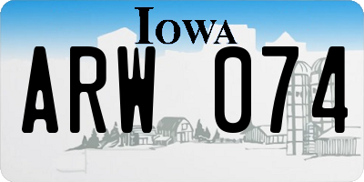 IA license plate ARW074