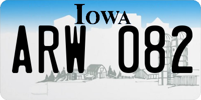 IA license plate ARW082