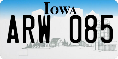 IA license plate ARW085