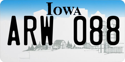 IA license plate ARW088