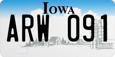 IA license plate ARW091