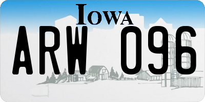 IA license plate ARW096