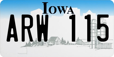 IA license plate ARW115