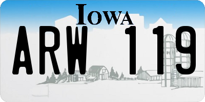 IA license plate ARW119