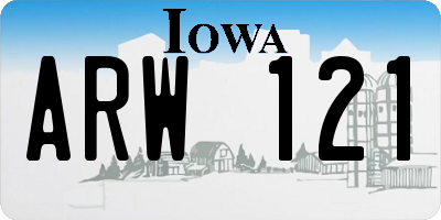 IA license plate ARW121