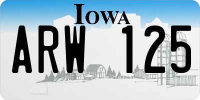 IA license plate ARW125