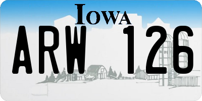 IA license plate ARW126