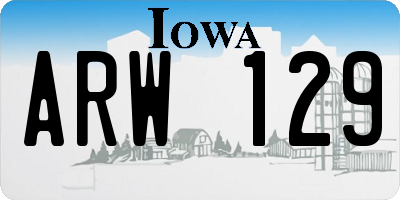 IA license plate ARW129
