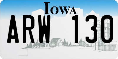 IA license plate ARW130