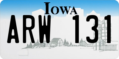 IA license plate ARW131