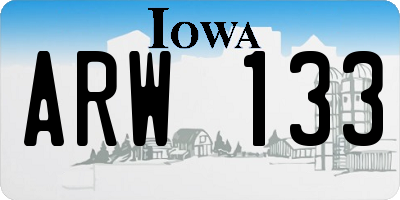 IA license plate ARW133