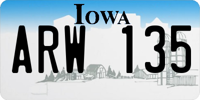 IA license plate ARW135