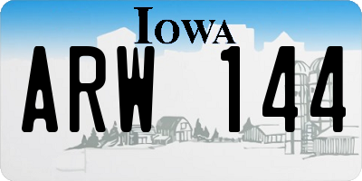 IA license plate ARW144