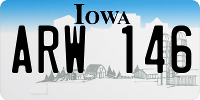 IA license plate ARW146