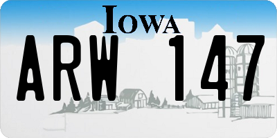 IA license plate ARW147