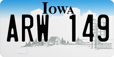 IA license plate ARW149