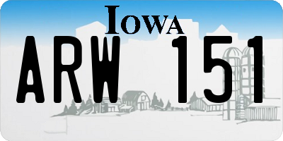 IA license plate ARW151