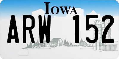 IA license plate ARW152