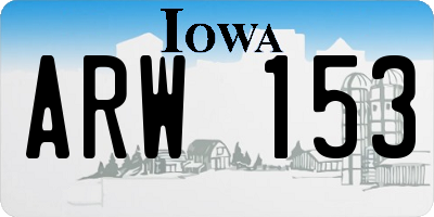 IA license plate ARW153
