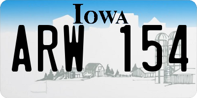 IA license plate ARW154
