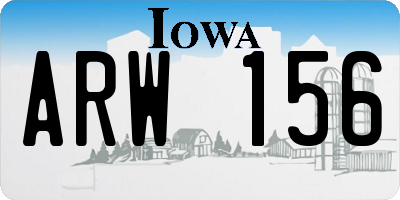 IA license plate ARW156