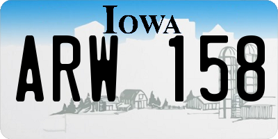 IA license plate ARW158