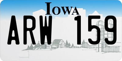 IA license plate ARW159