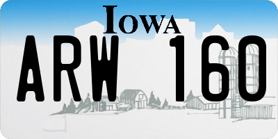 IA license plate ARW160