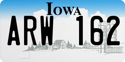 IA license plate ARW162