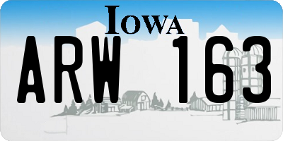 IA license plate ARW163