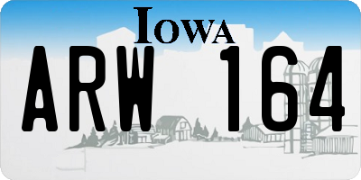 IA license plate ARW164