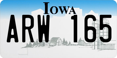 IA license plate ARW165