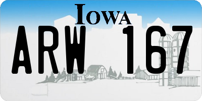 IA license plate ARW167