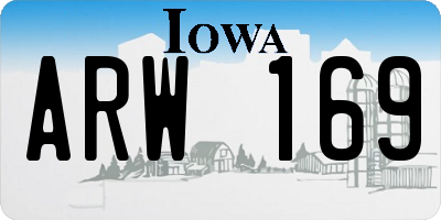 IA license plate ARW169