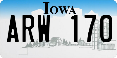 IA license plate ARW170