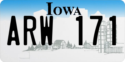 IA license plate ARW171