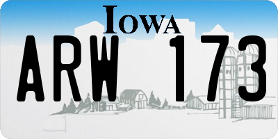 IA license plate ARW173