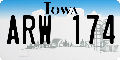 IA license plate ARW174