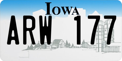 IA license plate ARW177