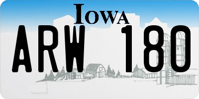 IA license plate ARW180