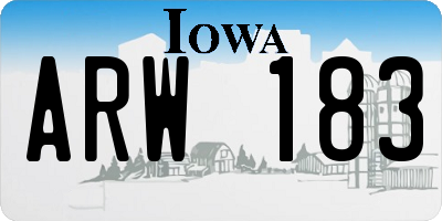 IA license plate ARW183