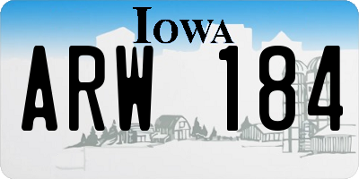 IA license plate ARW184