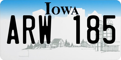 IA license plate ARW185