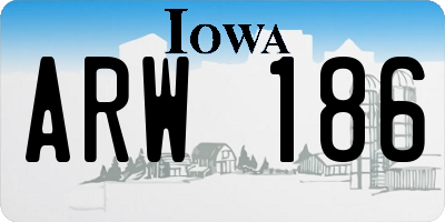 IA license plate ARW186