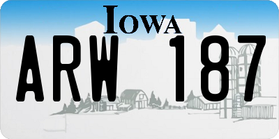 IA license plate ARW187