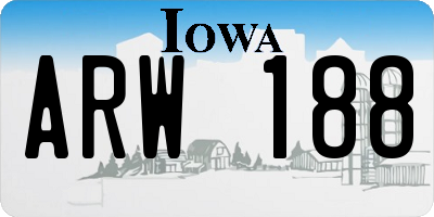 IA license plate ARW188