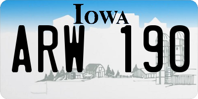 IA license plate ARW190