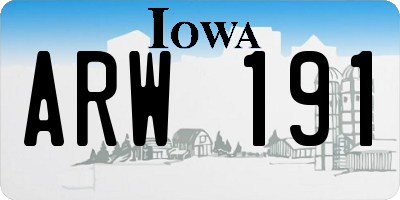IA license plate ARW191